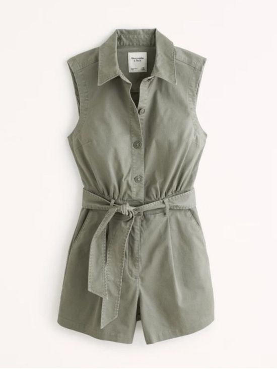 Abercrombie & Fitch Pants - Abercrombie Olive Green Belted Utility Romper Size Small